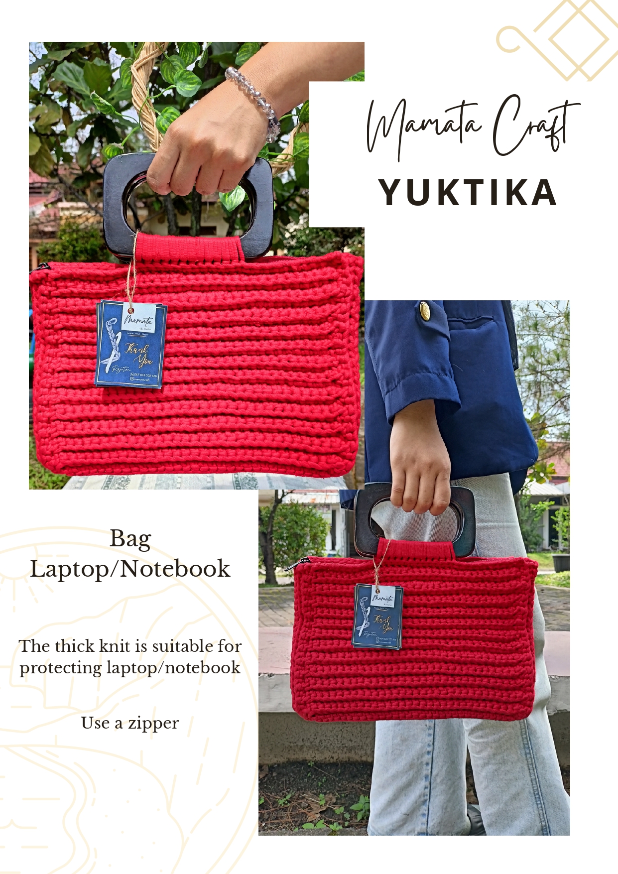 YUKTIKA - Wooden Handle Bag